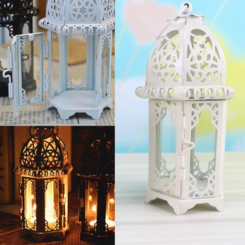 2X Maroko Stiliaus Ketaus Metalo Žvakių Laikiklis Žibinto Žvakidė Namų Dekoro