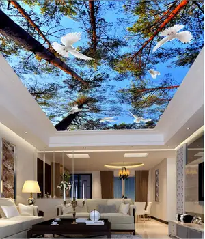 3d lubų freskomis sienos popieriaus mėlynas dangus dove medžių tapybos dekoro photo 3d sienų freskomis tapetai gyvenimo kambario sienos 3 d
