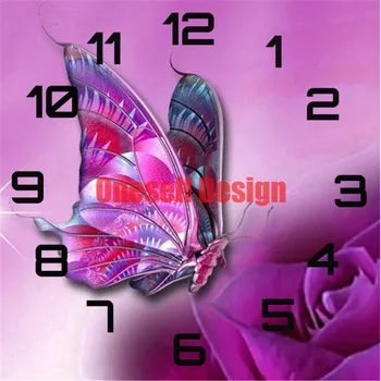 5d diamond tapybos laikrodis drugelis nuotrauką strazdų laikrodis 