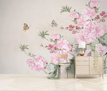 beibehang užsakymą Peach blossom sienų tapetai Kambarį, TV Foną, Sienos Freskos Papel 3D tapetai namų dekoro lipdukai