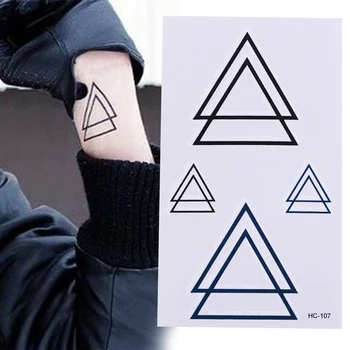 Didelis Geometrinis Laikinos Tatuiruotės Trikampis Tatuiruotės Modernaus Stiliaus Unisex Kūno Tatuiruotės Kūno Dažai Vandeniui Tatuiruotės