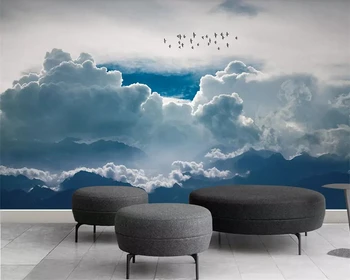 Individualizuotos fono paveikslėlį Šiaurės abstrakčiai modernus minimalizmas debesis dangaus paukštis, TV foną, sienos, namo apdailos 3d tapetai