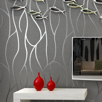 Modernus Minimalistinis 3D Išlenkti Sienos Popieriaus Namų Dekoro Aukštos kokybės Zomšos Abstrakčios Linijos, Miegamojo Puošimas Kambarį Foną