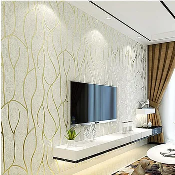 Šiuolaikinės Dryžuotas Geometrijos Tapetai Sienos 3D Iškilumo Gyvenamasis kambarys su Sofa-lova, TV Foną, Namų Sienos Popieriaus Rulonų
